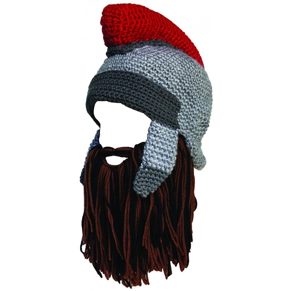 Skullies & Beanies Men's Knight Knit Beard Hat Original Barbarian Warrior Funny Caps - Black Br - CH1872TWKSO $13.25