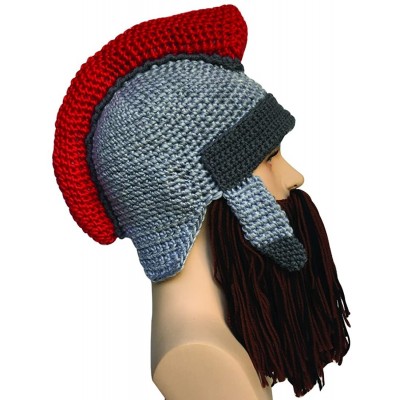 Skullies & Beanies Men's Knight Knit Beard Hat Original Barbarian Warrior Funny Caps - Black Br - CH1872TWKSO $13.25