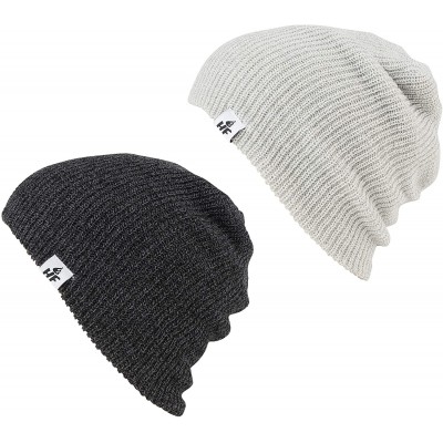 Skullies & Beanies Winter Beanies - Warm Knit Men's and Women's Snow Hats/Caps - Unisex Pack/Set of 2 - CV18G3T656R $11.26