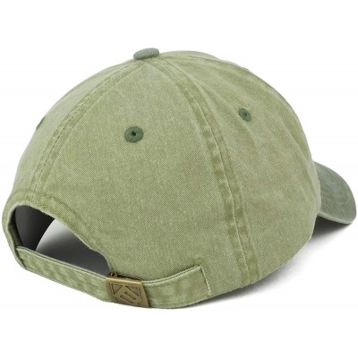 Baseball Caps 4 Inch Long Bill Pigment Dyed Washed Cotton Baseball Cap - Khaki Green - CE18LRLSH09 $18.78