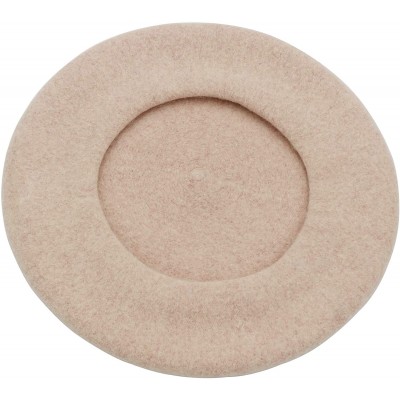 Berets Wool French Beret Hat for Women - Apricot - CR18NKC7UON $24.23