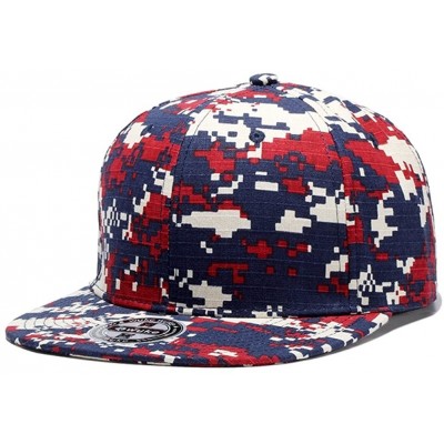 Baseball Caps Unisex Camouflage Flat Bill Hip Hop Hat Snapback Baseball Cap - W120 - C718D49DQ9T $7.76