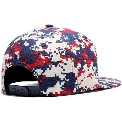 Baseball Caps Unisex Camouflage Flat Bill Hip Hop Hat Snapback Baseball Cap - W120 - C718D49DQ9T $7.76