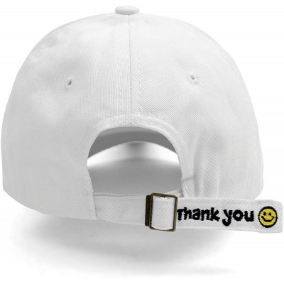 Baseball Caps You Make Me Smile (Smiley Face) Embroidered Cap - White - CL184SQ4YHH $9.37