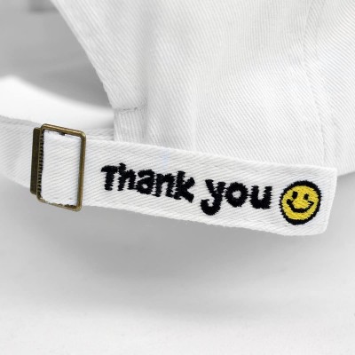 Baseball Caps You Make Me Smile (Smiley Face) Embroidered Cap - White - CL184SQ4YHH $9.37