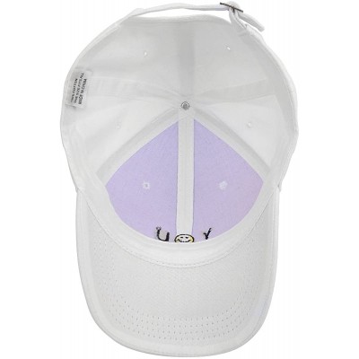Baseball Caps You Make Me Smile (Smiley Face) Embroidered Cap - White - CL184SQ4YHH $9.37