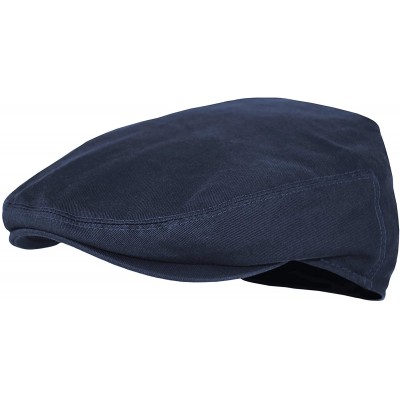 Newsboy Caps Premium Cotton Newsboy Mens Scally Foldable Solid Color Ivy Flat Cap - Navy - C718UISOLY5 $13.98