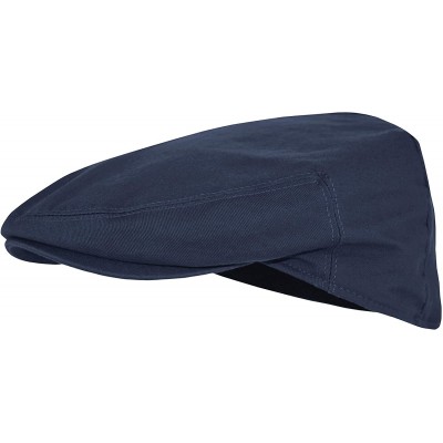 Newsboy Caps Premium Cotton Newsboy Mens Scally Foldable Solid Color Ivy Flat Cap - Navy - C718UISOLY5 $13.98