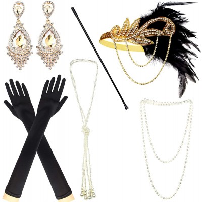 Headbands 1920s Accessories Themed Costume Mardi Gras Party Prop additions to Flapper Dress - X - CA189CYSRSN $34.69