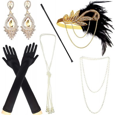 Headbands 1920s Accessories Themed Costume Mardi Gras Party Prop additions to Flapper Dress - X - CA189CYSRSN $14.15