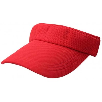 Sun Hats Women's Sun Wide Brim Visor Outdoor Travel Hat - Red - CZ12GG21YXJ $6.81