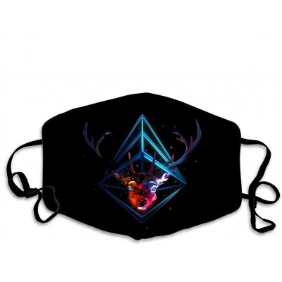 Balaclavas Starry Deer Anti Pollution Face Shields Dust Scarf Washable and Reusable Bandanas Headbands Headwear - Black49 - C...