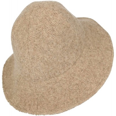 Bucket Hats Wool Winter Floppy Wide Brim Womens Bowler Fodora Hat DWB1103 - Beige - C818KH6NHAZ $32.49