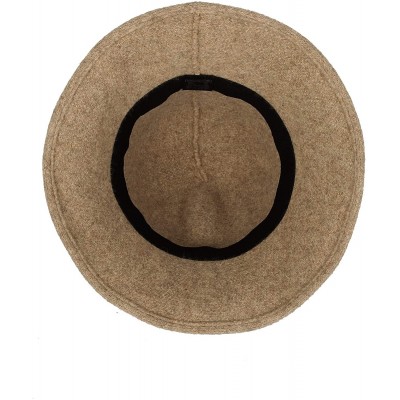 Bucket Hats Wool Winter Floppy Wide Brim Womens Bowler Fodora Hat DWB1103 - Beige - C818KH6NHAZ $32.49