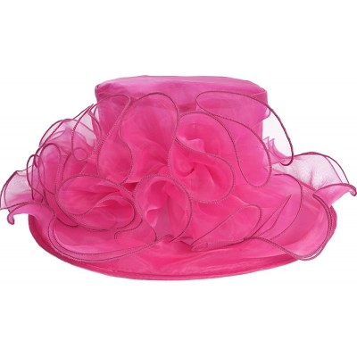 Sun Hats Kentucky Derby Church Hats for Women Dress Wedding Hat - Rose - CR12BSC25IF $15.90