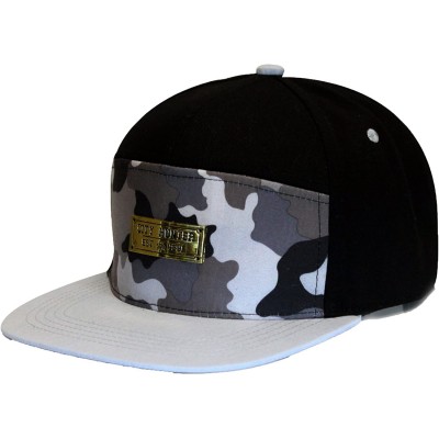 Baseball Caps Baseball 5 Panel Biker Hat - Cs240 Black/Grey - CI11WJW6YGN $13.18