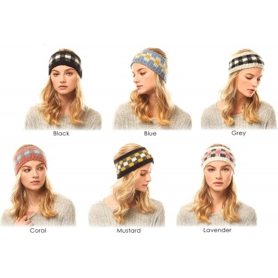 Cold Weather Headbands Me Plus Women Winter Soft Leopard Pattern Fleece Lining Headwrap Headband Ear Warmer - Tile Pattern - ...