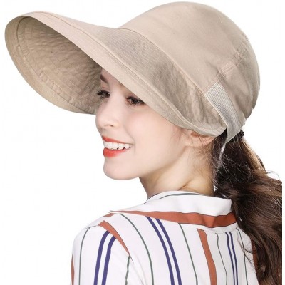 Sun Hats Fishing Bucket Hat for Women Foldable Packable Ladies Hunting Wide Brim - 00037_khaki Beige - C618RWY8DHE $19.21