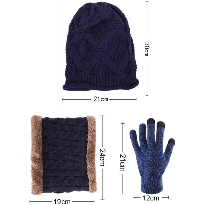 Skullies & Beanies 4 Pieces Winter Set Include Crochet Beanie Hat Ear Warmer Scarf and Gloves（Color 3） - CM18M2M67NU $16.62