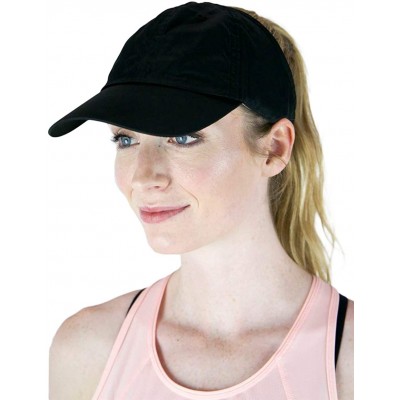 Baseball Caps Active - Ponytail Messy Bun Baseball Cap for Women - The Ultimate Ponytail Hat - Black - CK18LMY43R2 $34.51