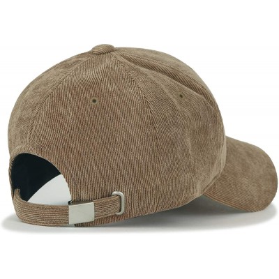 Baseball Caps Solid Color Corduroy Baseball Cap Strapback Adjustable Trucker Hat - Butter Beige - CW187ES5IZE $30.30