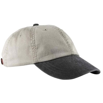 Baseball Caps 6-Panel Low-Profile Washed Pigment-Dyed Cap - Stone/Black - C412N45KXM3 $8.65