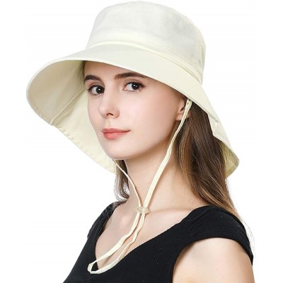 Sun Hats Small Head Women Packable SPF Sun Hat Bucket Chin Strap Summer Beach for Girls 54-56cm - Beige_1005 - CE18SQ9U56Y $1...