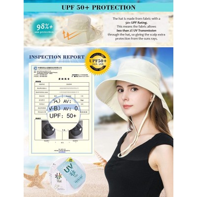 Sun Hats Small Head Women Packable SPF Sun Hat Bucket Chin Strap Summer Beach for Girls 54-56cm - Beige_1005 - CE18SQ9U56Y $1...