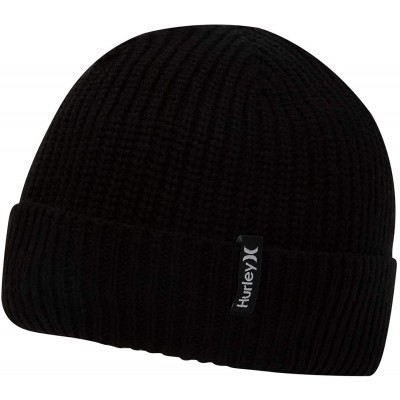 Skullies & Beanies Men's Stretch Knit Cuffed Slouchy Winter Beanie - Black - CR18L90IQNI $27.16