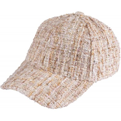Baseball Caps Unisex One Size Fits Most Fashion Trend Fabric Adjustable Baseball Cap - Cream Tweed - CM193HN6KKC $14.31