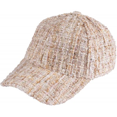 Baseball Caps Unisex One Size Fits Most Fashion Trend Fabric Adjustable Baseball Cap - Cream Tweed - CM193HN6KKC $14.31