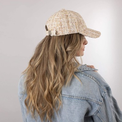 Baseball Caps Unisex One Size Fits Most Fashion Trend Fabric Adjustable Baseball Cap - Cream Tweed - CM193HN6KKC $14.31