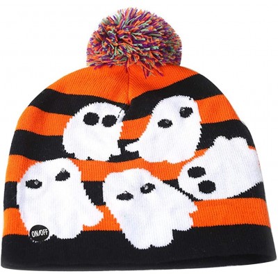 Skullies & Beanies Baby Winter Halloween Hat-Colorful Halloween Pumpkin LED Light-up Knit Hat Beanie Hairball Warm Cap Gifts ...