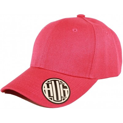 Baseball Caps ( Pack of 12 ) Classic Premium Baseball Cap Adjustable Size Plain Hat Unisex - Hot Pink - CD1865O2KYN $31.74