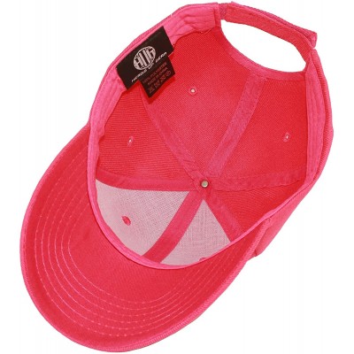 Baseball Caps ( Pack of 12 ) Classic Premium Baseball Cap Adjustable Size Plain Hat Unisex - Hot Pink - CD1865O2KYN $31.74