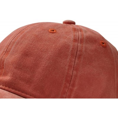 Baseball Caps Unisex Washed Twill Cotton Baseball Cap Vintage Adjustable Hat - Orange - C7189Z68Y9N $9.84