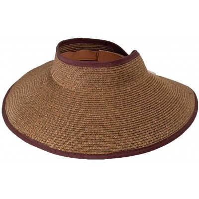 Visors hat.a.Girl Packable Travel Sun Visor- 4" Brim - NH72 - Brown - CZ112HJNJMZ $13.88