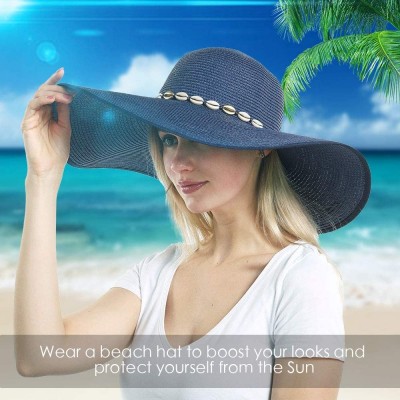 Sun Hats Womens Beach Sun Straw Hat- Floppy Beach hat & Wide Brim Braided Sun Hat - UPF 50+ Maximum Sun Protection - C8194K6S...