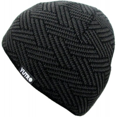 Skullies & Beanies Wool Knitted Fleece Lined Ski Beanie with No Wind Insulation - Charcoal - CK11K422KTP $18.48