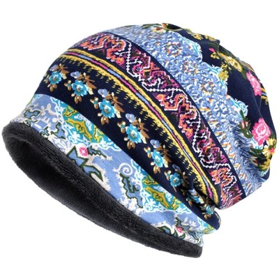 Skullies & Beanies Women's Baggy Slouchy Beanie Chemo Hat Cap Scarf - Thick-blue - CR188EK4DTT $23.26