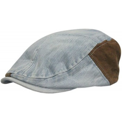 Newsboy Caps Mens Summer Sun Newsboy Flat Cap Denim Patchwork Spring Outdoor Beret - Denim 3 - C1186ZDN3RD $12.38