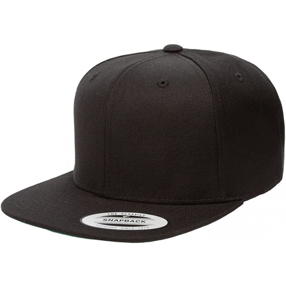 Visors 6-Panel Structured Flat Visor Classic Snapback (6089) - Black W/ Green Undervisor - CB11CYQ74XV $8.10