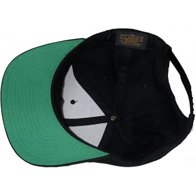 Visors 6-Panel Structured Flat Visor Classic Snapback (6089) - Black W/ Green Undervisor - CB11CYQ74XV $8.10