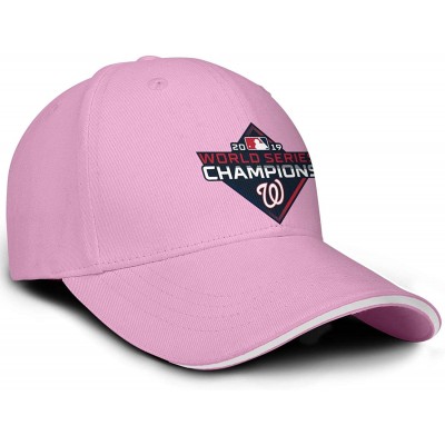 Baseball Caps Men's Women's 2019-world-series-baseball-championships-w-logo-Nats Cap Printed Hats Workout Caps - Pink-2 - C71...