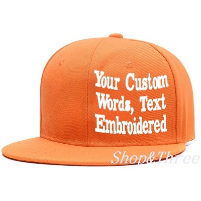 Baseball Caps Custom Embroidered Baseball Cap Personalized Snapback Mesh Hat Trucker Dad Hat - Hiphop Orange - CX18HLD2ITZ $2...