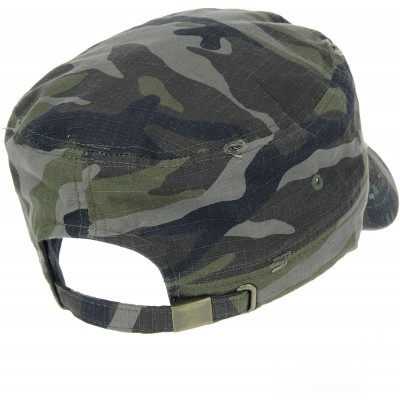 Baseball Caps Cadet Cap Camouflage Twill Cotton Distressed Washed Hat KR4303 - Olive - CG12FD17FLT $16.83