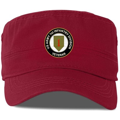 Cowboy Hats US Army Veteran 1st Infantry Division Man's Classics Cap Women's Fashion Hat Chapeau - Red - CB18AK5TO7S $17.47