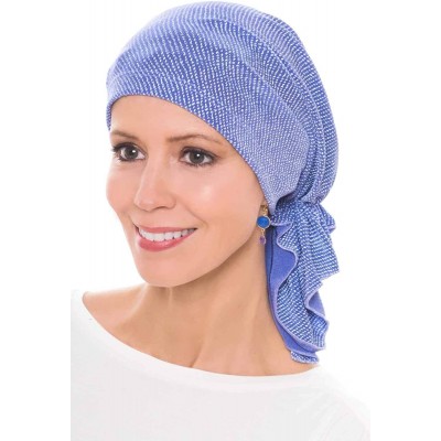 Headbands Slip-On Slinky-Cancer Headwear for Women - Lavender Dots - CQ128CBG51X $17.61