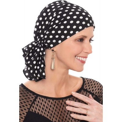 Headbands Slip-On Slinky-Cancer Headwear for Women - Lavender Dots - CQ128CBG51X $17.61