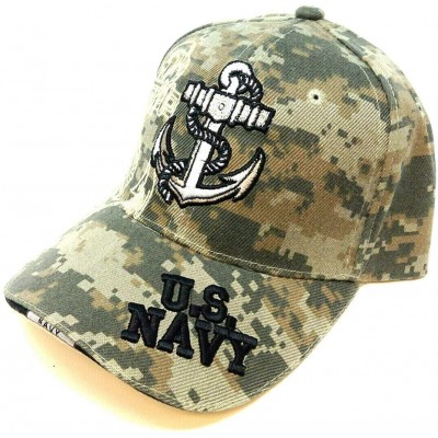 Baseball Caps US Navy 3D Embroidered Baseball Cap Hat - Camouflage - CI11MNO8L3L $17.51